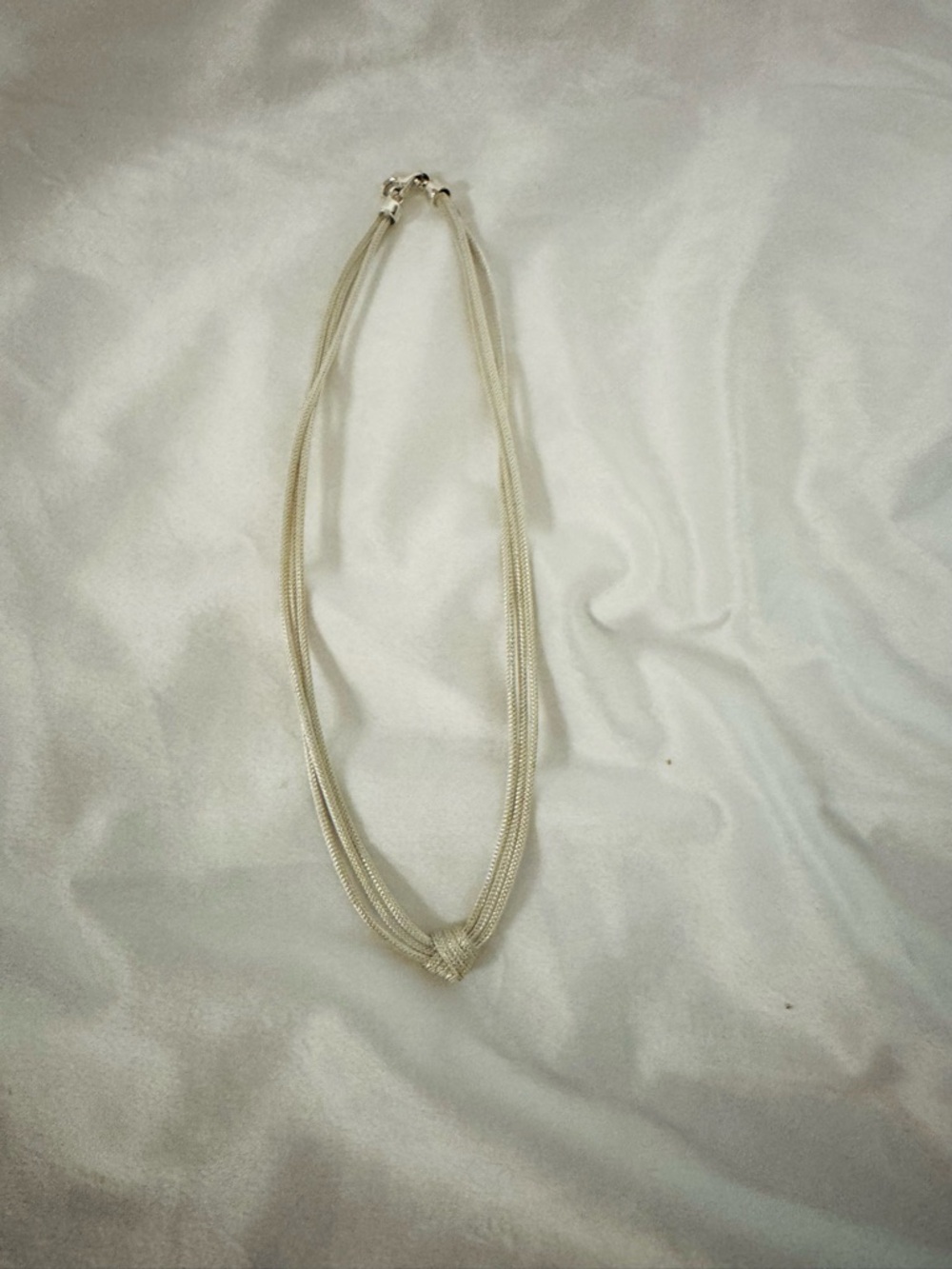 Elegant Italy Silver Multi-Strand Knot Necklace